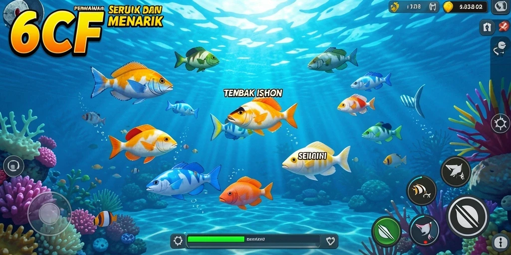 Tampilan gameplay menarik Tembak Ikan di 6CF.