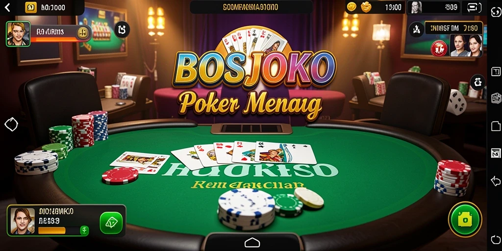 Tampilan gameplay BOSJOKO yang mendebarkan saat bermain Poker.