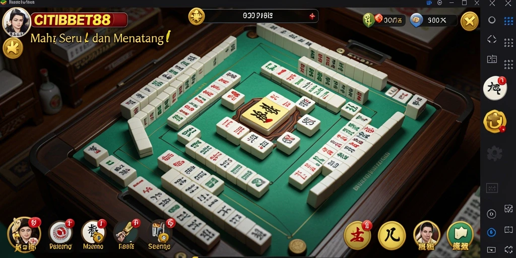 Screenshot utama CITIBET88 menunjukkan gameplay Mahjong yang menarik.