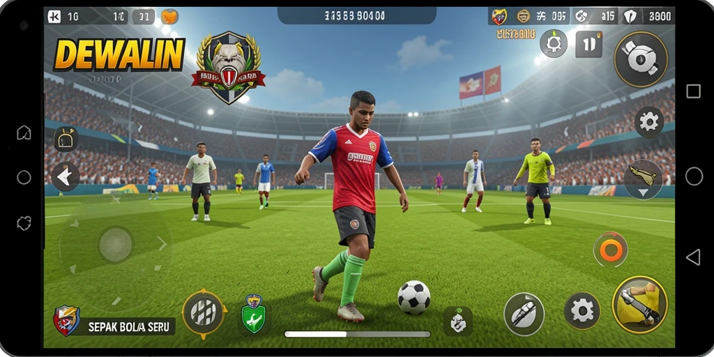 Tampilan gameplay <strong>DEWALIN</strong> yang menegangkan dan realistis saat pertandingan berlangsung.