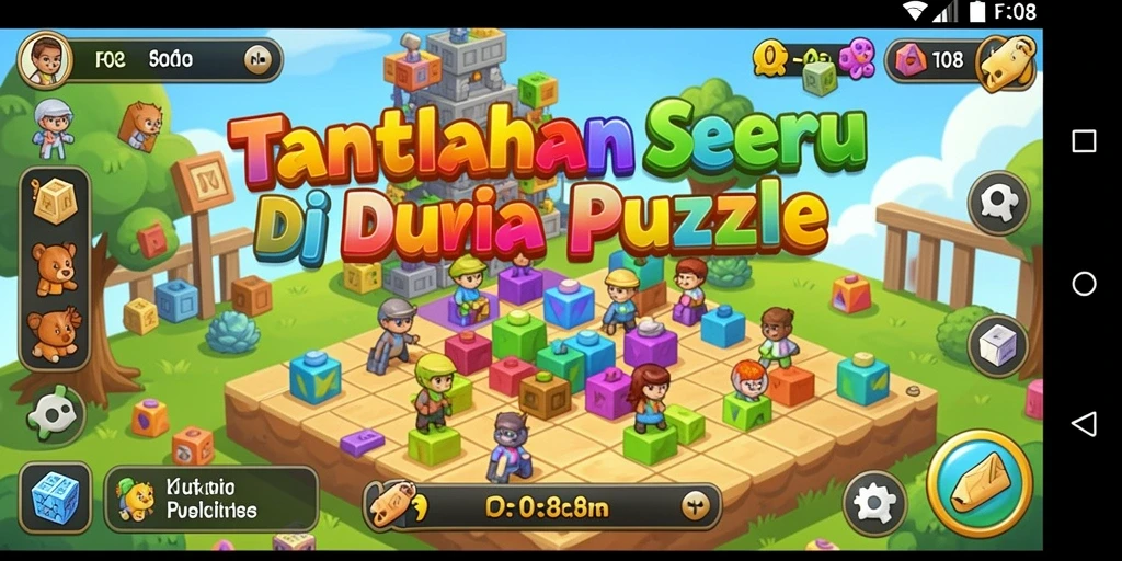 Tangkapan layar gameplay F08 menampilkan aksi seru dalam menyelesaikan teka-teki.