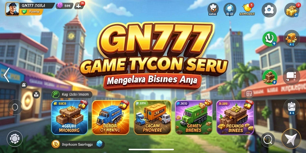 Tangkapan layar gameplay GN777 menampilkan strategi bisnis yang menarik.