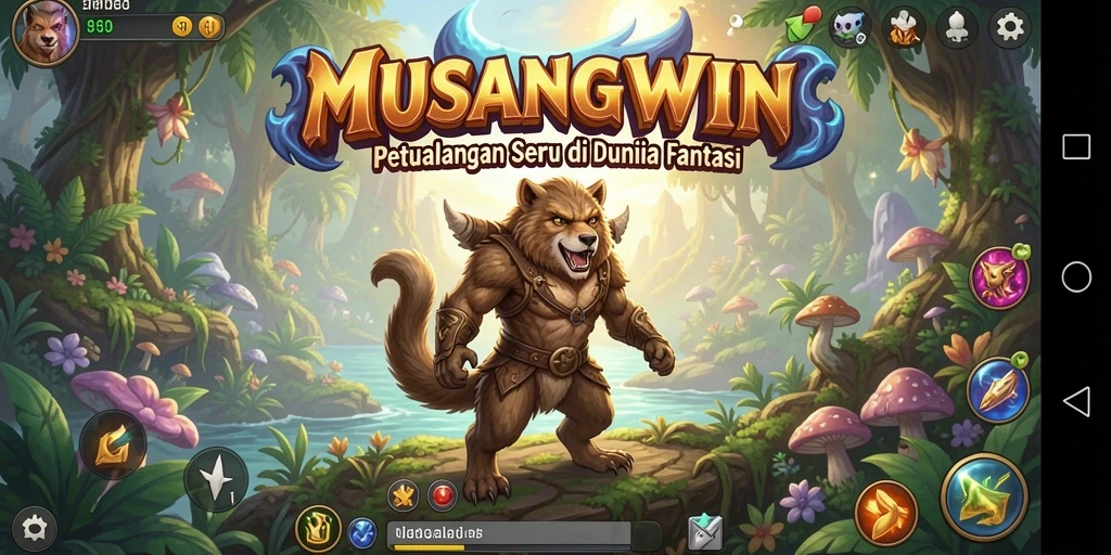 Tampilan menarik dari gameplay MUSANGWIN dengan petualangan yang menantang.