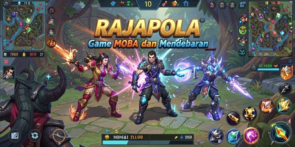 Tangkapan layar gameplay menegangkan dari RAJAPOLA dalam pertempuran tim.