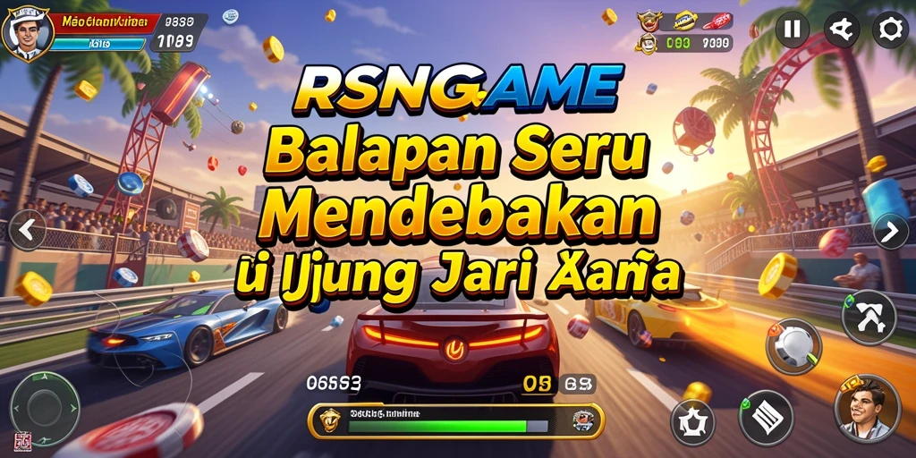 Gameplay intens RSNGAME dengan aksi balapan yang mendebarkan.