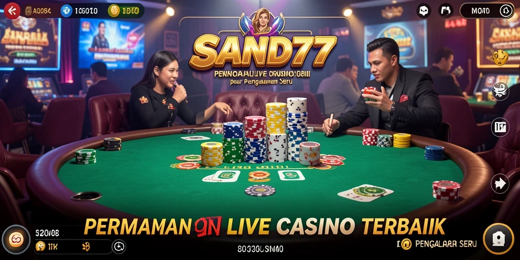 Tampilan gameplay Live Casino yang menarik dan interaktif di SAND77.