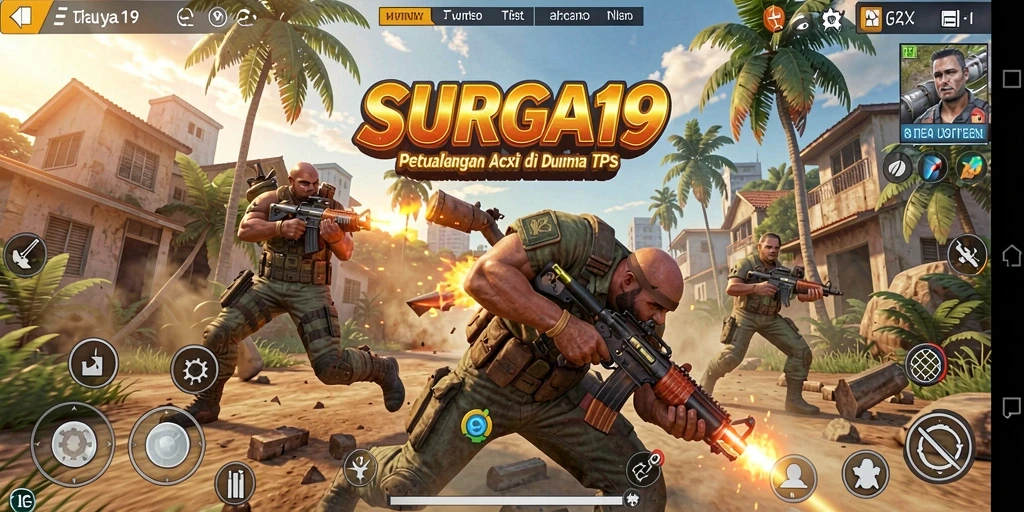 Tampilan gameplay intens dalam SURGA19 yang mengasyikkan.