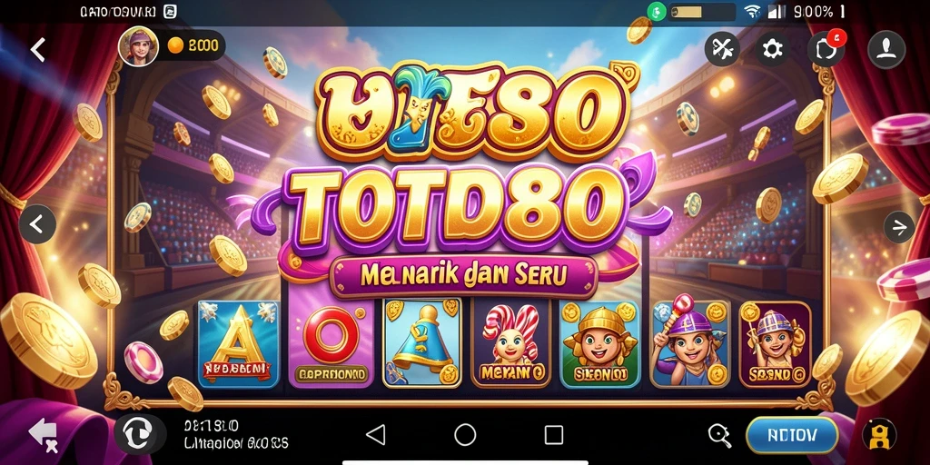 Screenshot gameplay TOTO80 menampilkan gulungan slot yang berputar.