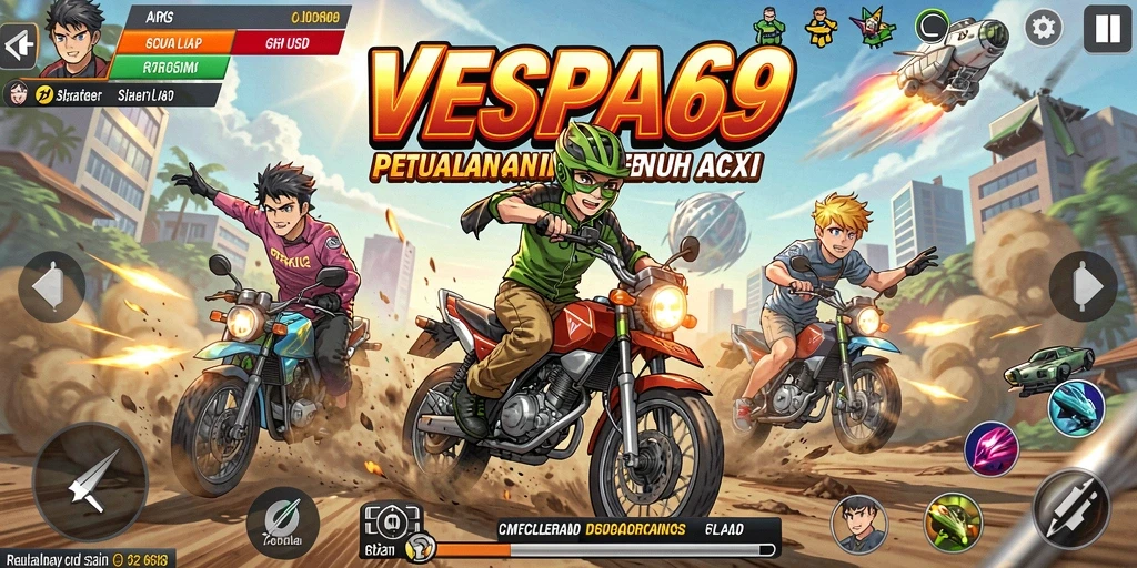 Tampilan gameplay VESPA69 yang menarik dan penuh aksi.