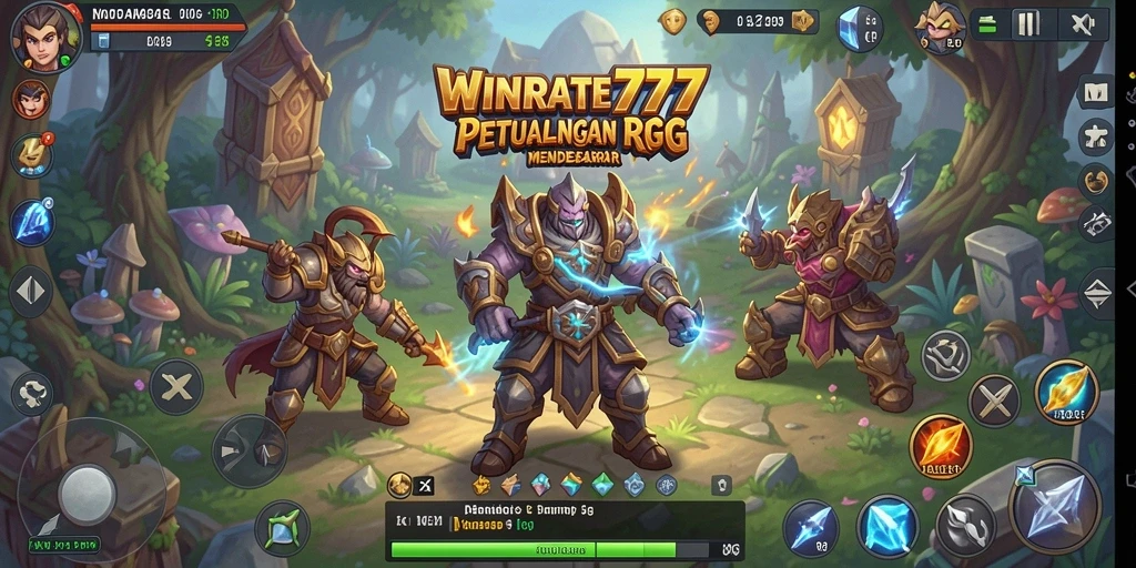 Screenshot aksi mendebarkan dari gameplay RPG WINRATE777.